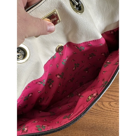 Betsy Johnson Black & White Roses Satchel Tote - Picture 13 of 13